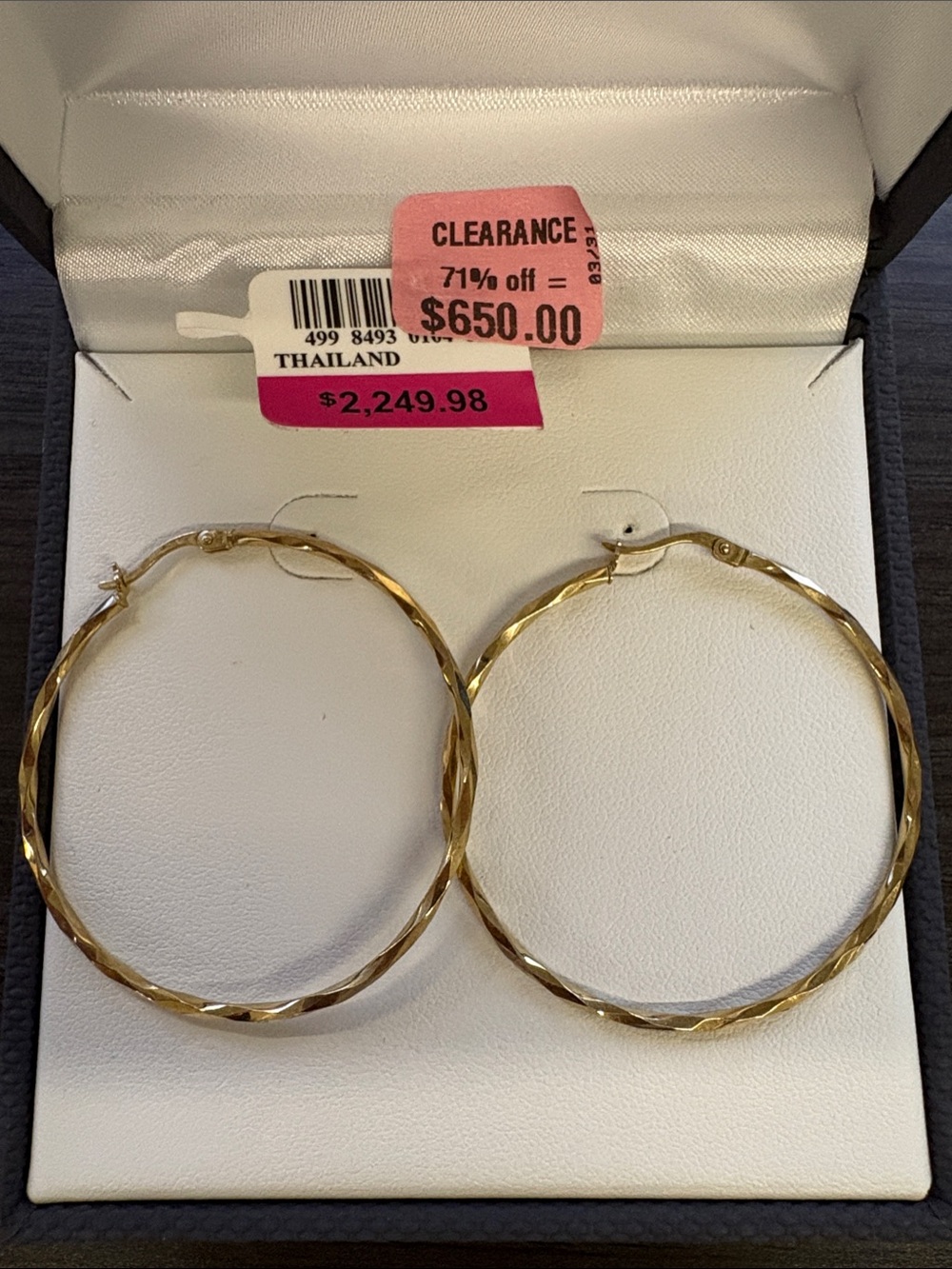 10K yellow gold hoop earrings 42MM